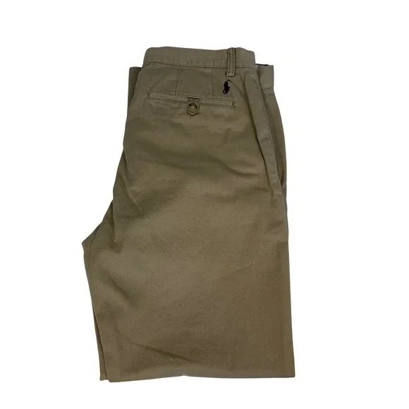 Ralph Lauren the polo chino classic fit men's tan khaki pants cotton twill 33/30 - Picture 1 of 10